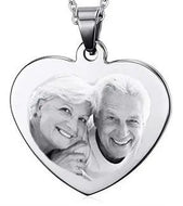 medaillon - photo acier coeur gm (REF - 51331) - medaillon texte | Shopping cadeaux 93