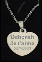 medaillon - texte acier coeur mm - medaillon texte | Shopping cadeaux 93