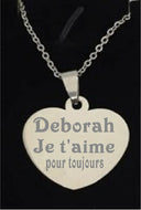 medaillon - texte acier coeur mm - medaillon texte | Shopping cadeaux 93