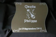 Miroir grave texte carre 20 x 20cm (REF - 83566) - miroir | Shopping cadeaux 93