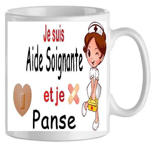 Mug - aide - soignante je panse (ref - 61465) - mug | Shopping cadeaux 93