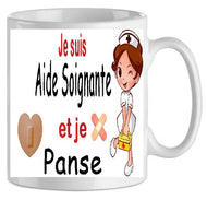 Mug - aide - soignante je panse (ref - 61465) - mug | Shopping cadeaux 93