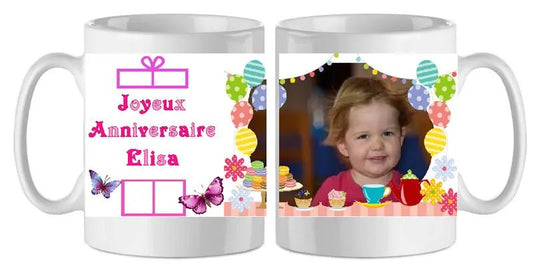 Mug - anniversaire - enfant - photo - texte 4 (ref - 49410) - mug anniversaire enfant photo | Shopping cadeaux 93