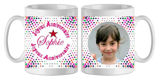 Mug - anniversaire - enfant - photo - texte 6 (ref - 15346) - mug anniversaire enfant photo | Shopping cadeaux 93