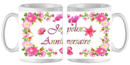 Mug - anniversaire joyeux anniv fleur 2 (ref - 24786) - mug | Shopping cadeaux 93