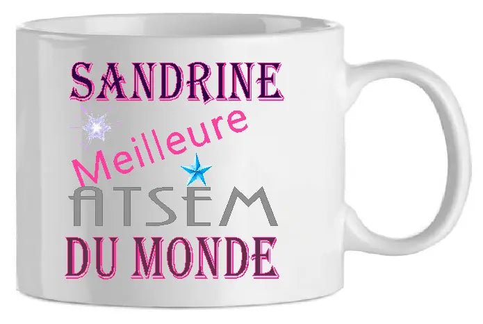 Mug - atsem - personnalise du monde (ref - 26652) - Mug personnalisé | Shopping cadeaux 93