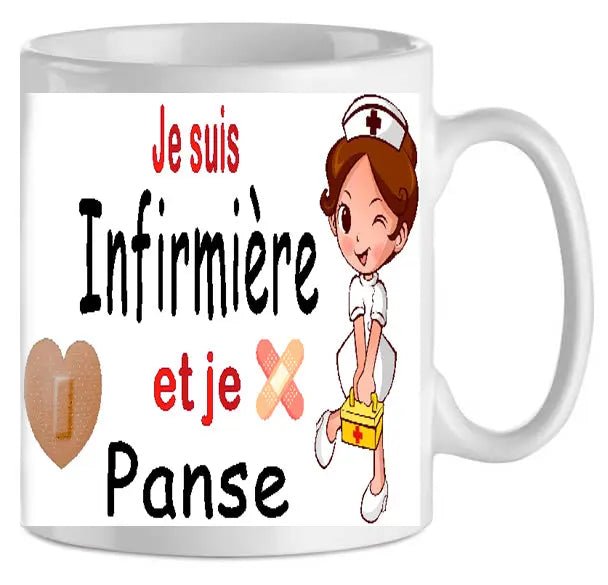 Mug - infirmiere je panse (ref - 65965) - mug | Shopping cadeaux 93