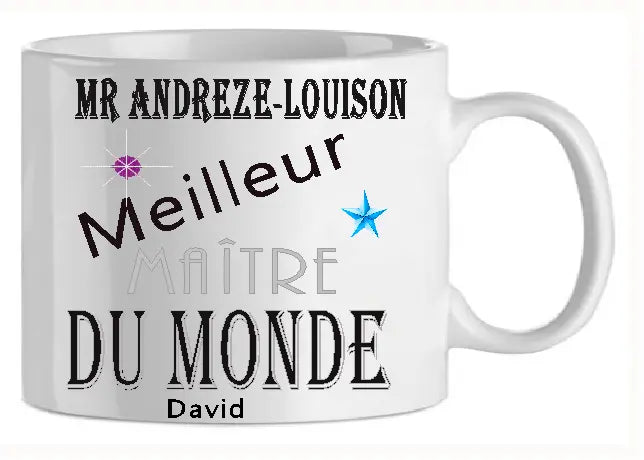 Mug - maitre - personnalise (ref - 15377) - Mug personnalisé | Shopping cadeaux 93
