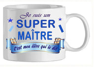 Mug - maitre super maitre (ref - 20770) - Mug personnalisé | Shopping cadeaux 93