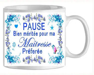 Mug - maitresse pause bien meritée (ref - 50649) - Mug personnalisé | Shopping cadeaux 93
