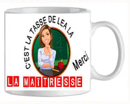 Mug - maitresse - personnalise c'est la tasse 2 (ref - 77802) - Mug personnalisé | Shopping cadeaux 93