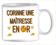Mug - maitresse - personnalise maitresse en or (ref - 88892) - Mug personnalisé | Shopping cadeaux 93