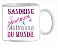 Mug - maitresse - personnalise meilleure maitresse du monde (ref - 61683) - Mug personnalisé | Shopping cadeaux 93