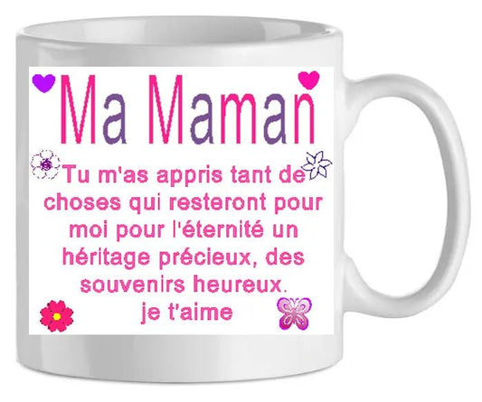 Mug - maman tu m'as appris (ref - 96562) - mug | Shopping cadeaux 93