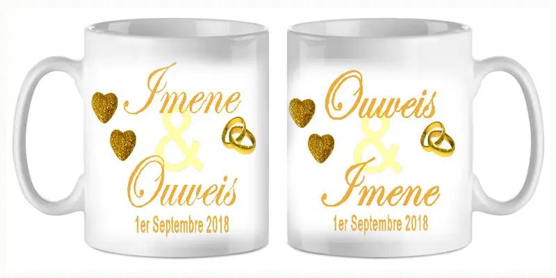 Mug - mariage 3 (ref - 58458) - mug mariage | Shopping cadeaux 93