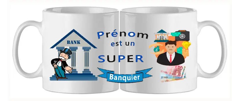 Mug - metier personnalise banquier (ref - 70546) - Mug personnalisé | Shopping cadeaux 93