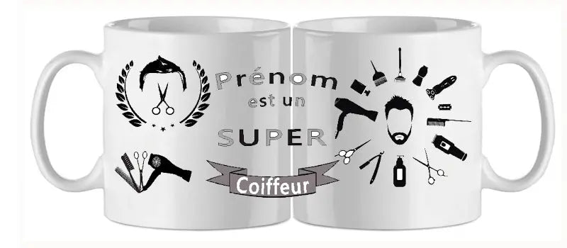 Mug - metier personnalise coiffeur (ref - 47894) - Mug personnalisé | Shopping cadeaux 93