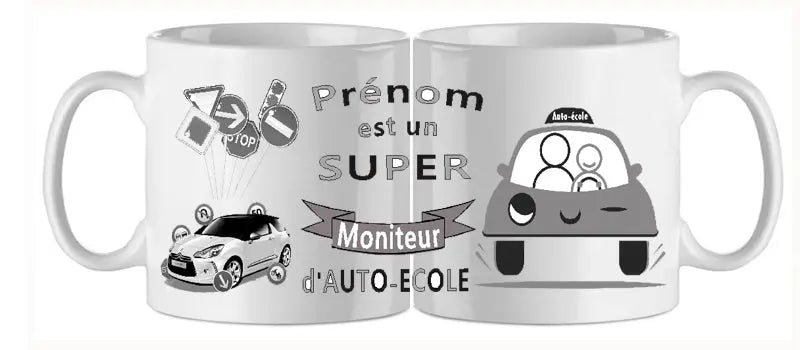 Mug - metier personnalise moniteur auto ecole (ref - 71806) - Mug personnalisé | Shopping cadeaux 93