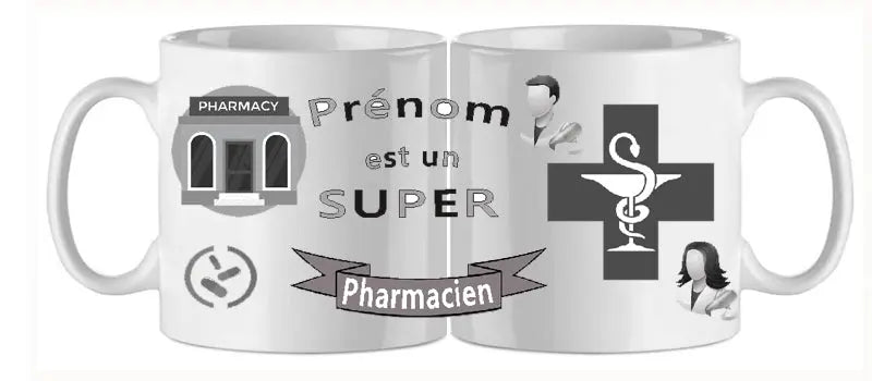 Mug - metier personnalise pharmacien (ref - 82910) - Mug personnalisé | Shopping cadeaux 93