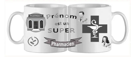 Mug - metier personnalise pharmacien (ref - 82910) - Mug personnalisé | Shopping cadeaux 93