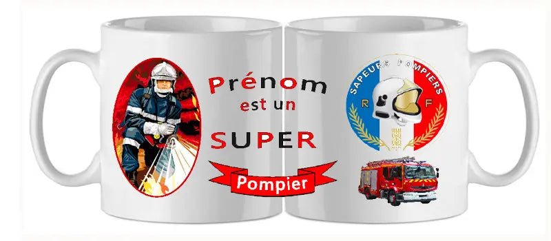 Mug - metier personnalise pompier (ref - 83242) - Mug personnalisé | Shopping cadeaux 93