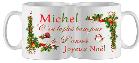 Mug - noel c'est le plus beau jour (ref - 90021) - mug | Shopping cadeaux 93