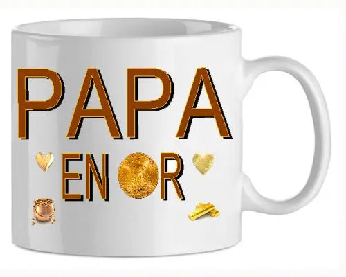 Mug - papa papa en or (ref - 39586) - mug | Shopping cadeaux 93