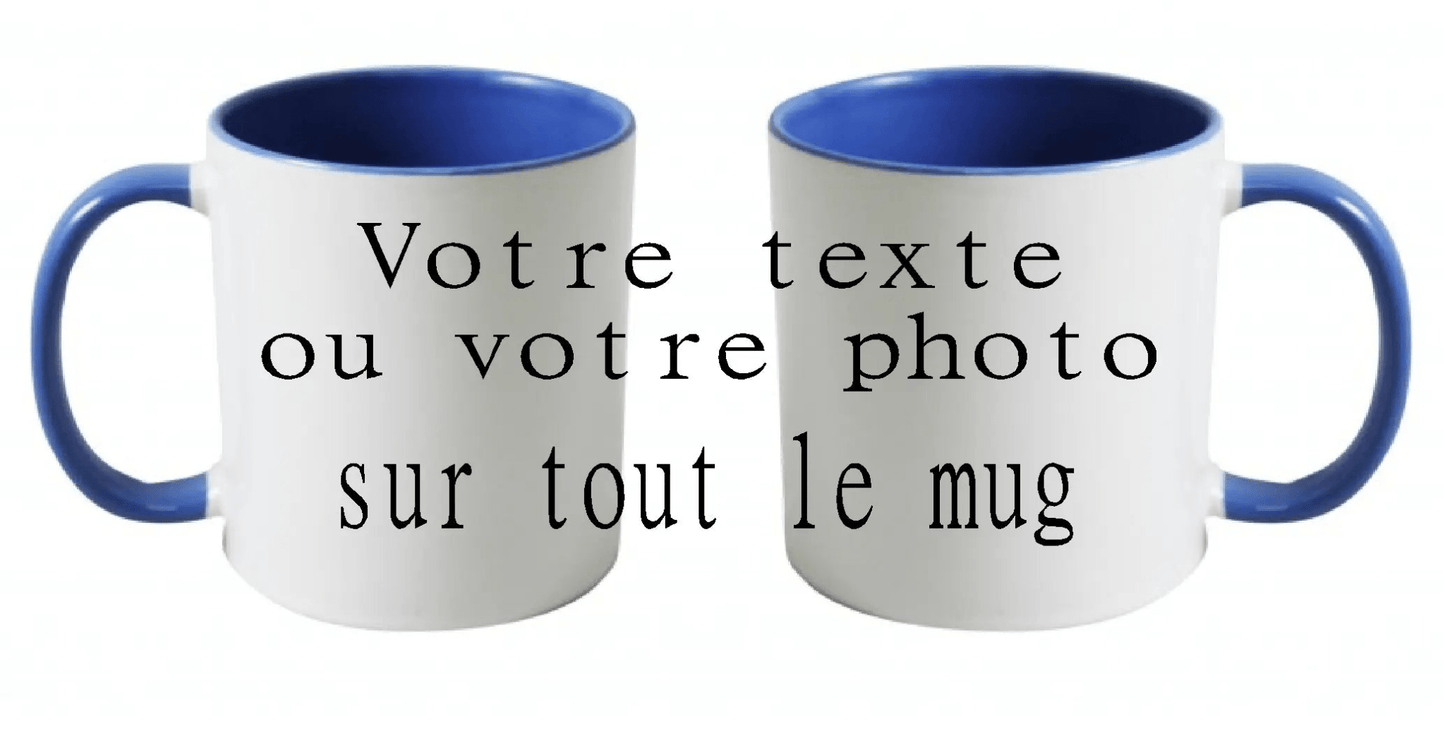 Mug - personnalise - panoramique bicolore (ref - 49148) - Mug personnalisé | Shopping cadeaux 93