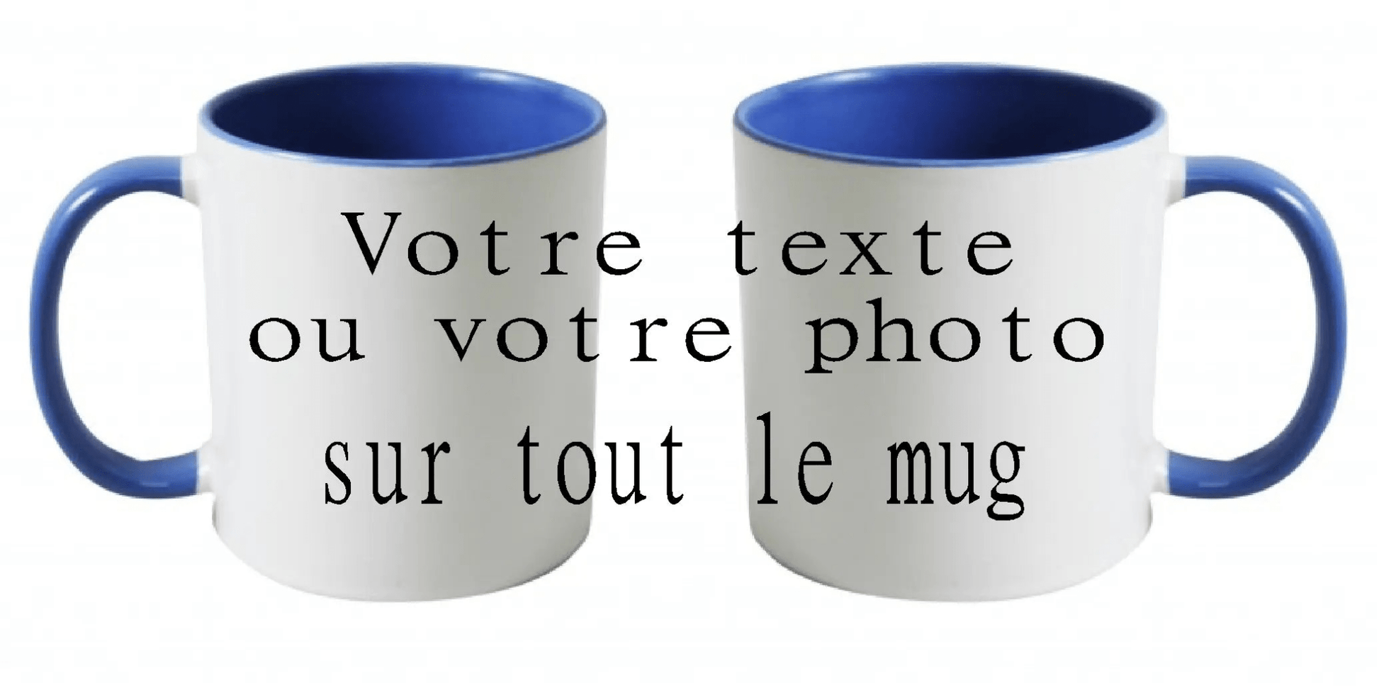 Mug - personnalise - panoramique bicolore (ref - 49148) - Mug personnalisé | Shopping cadeaux 93