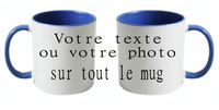 Mug - personnalise - panoramique bicolore (ref - 49148) - Mug personnalisé | Shopping cadeaux 93