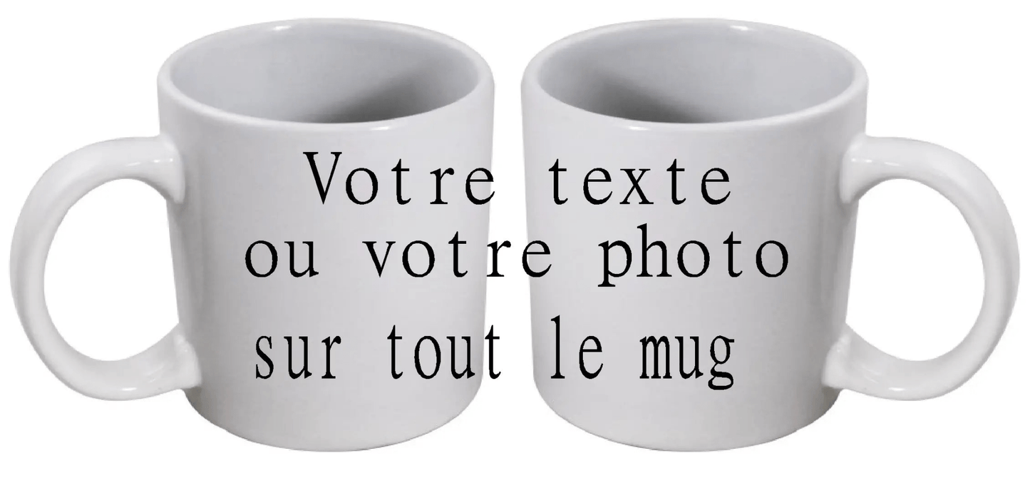 Mug - personnalise - panoramique blanc (ref - 59081) - Mug personnalisé | Shopping cadeaux 93