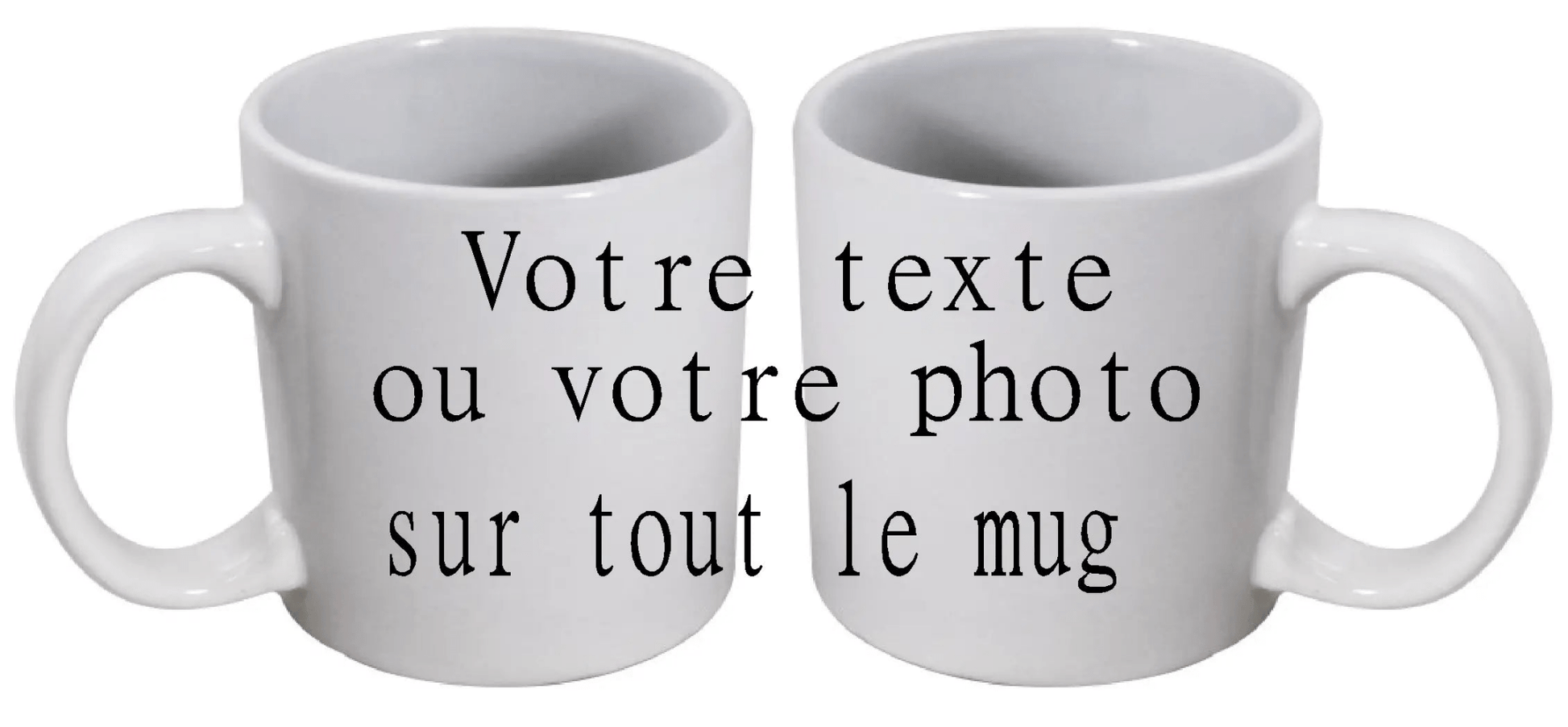 Mug - personnalise - panoramique blanc (ref - 59081) - Mug personnalisé | Shopping cadeaux 93