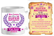 shoppingcadeaux93 ensemble , mug + parchemin    ,maitresse