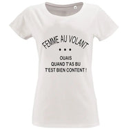 T-shirt - humour femme au volant - t-shirt | Shopping cadeaux 93