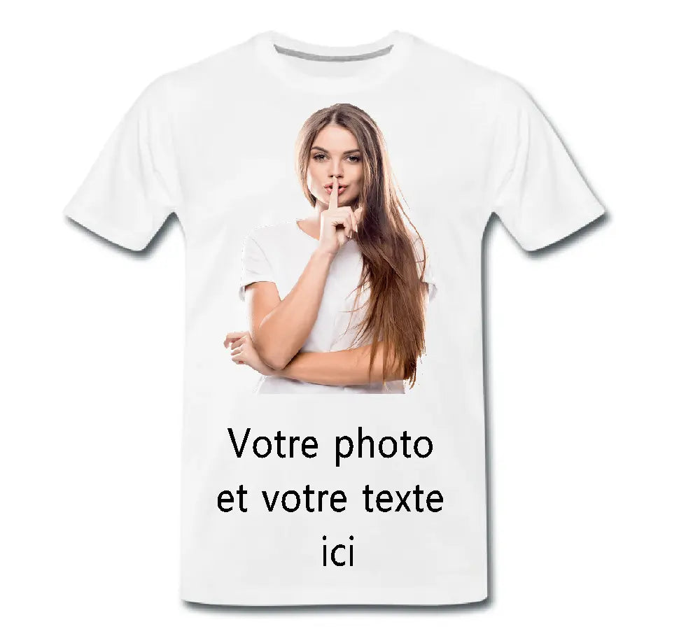 T-shirt-personnalise avec texte et photo shopping cadeaux 93
